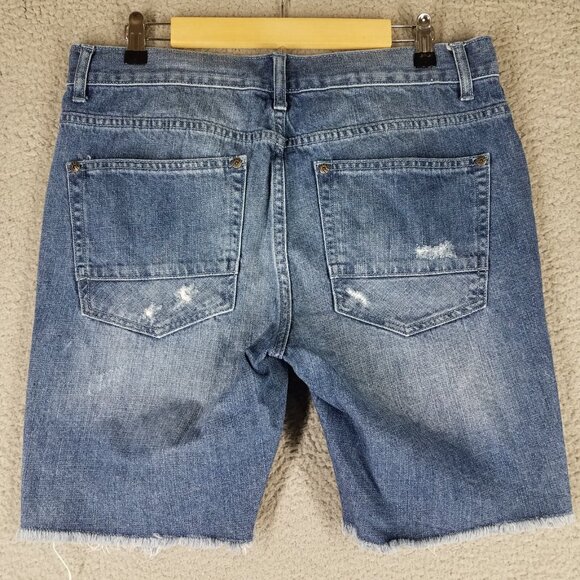 INC International Concepts Jeans Shorts Women's 32 Bermuda Denim Rips Distressed - Picture 2 of 10